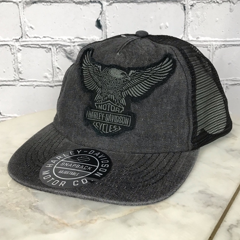 Harley-Davidson Mens Road Captain Adjustable Snapback Trucker Hat 97626-23VM NEW